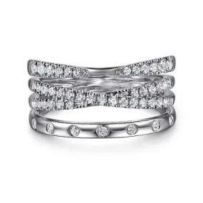 Gabriel&Co Stacked Diamond-Pattern Ring