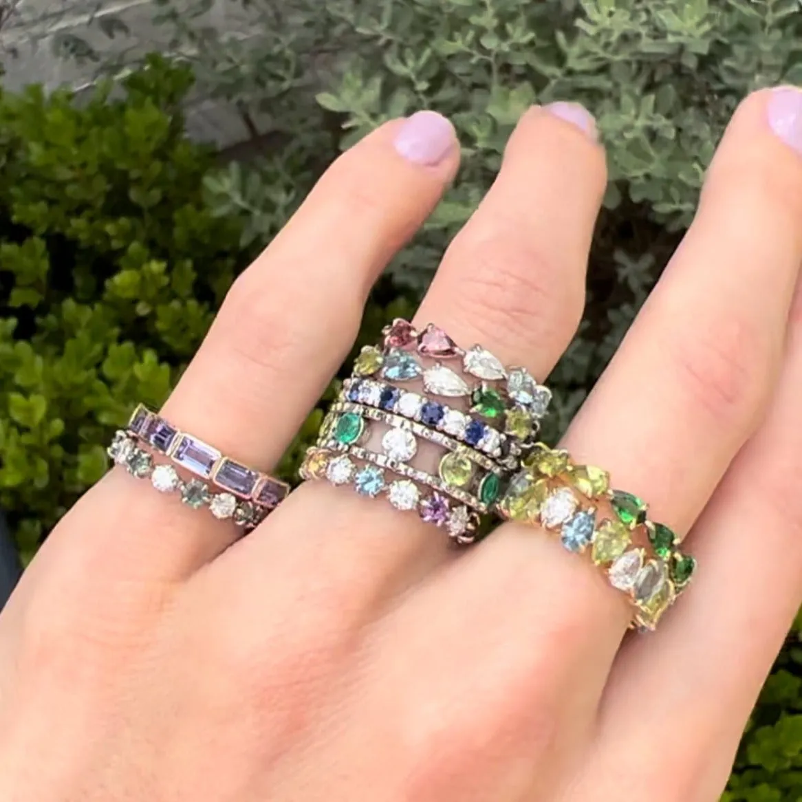 Gemstone & Diamond Cage Band