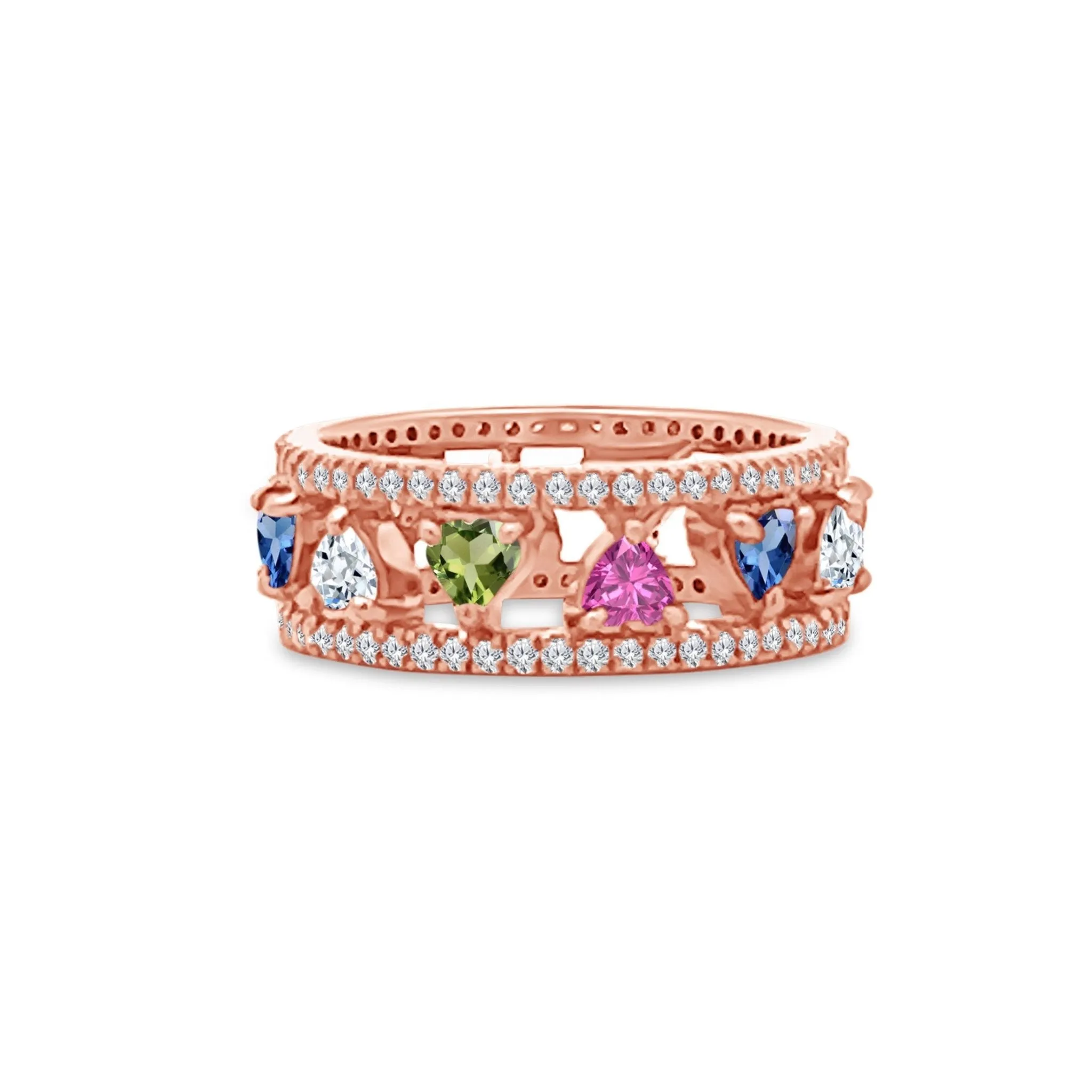 Gemstone & Diamond Cage Band