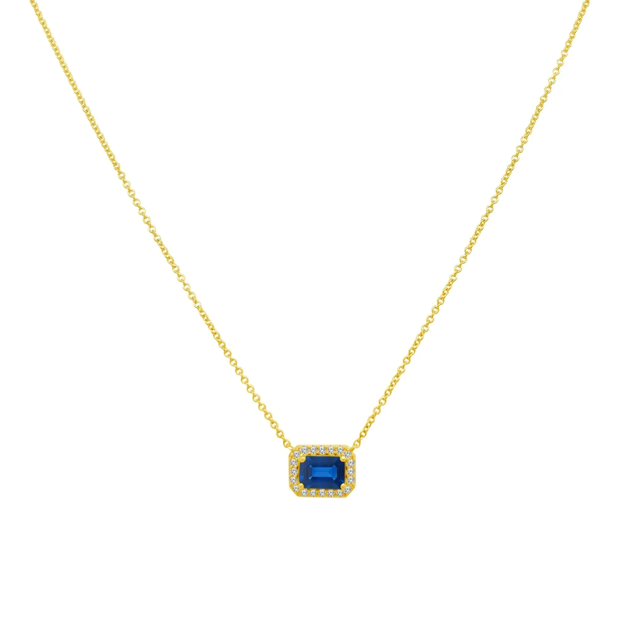 Gemstone & Diamond Halo Necklace