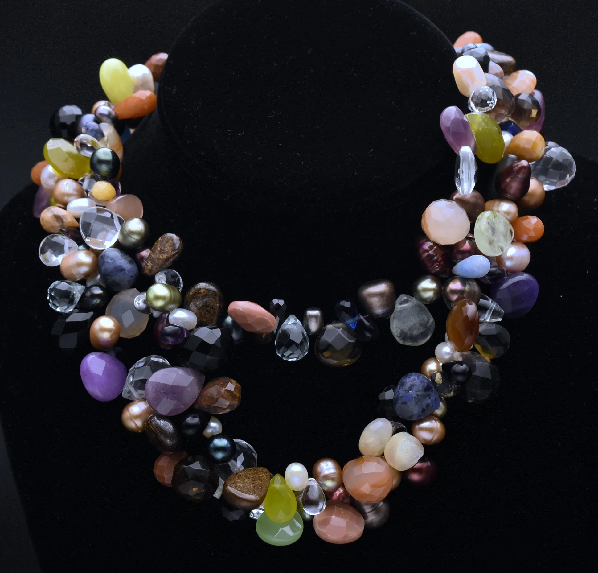 Gemstone Collection Drape Beaded Necklace - 52"