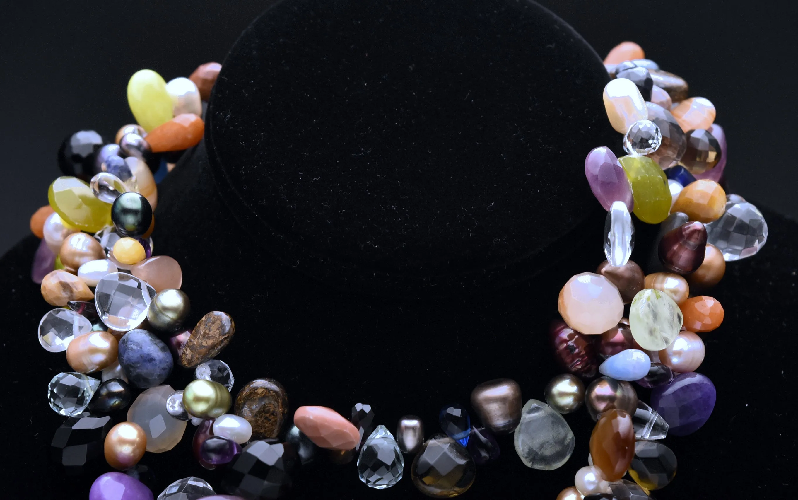 Gemstone Collection Drape Beaded Necklace - 52"