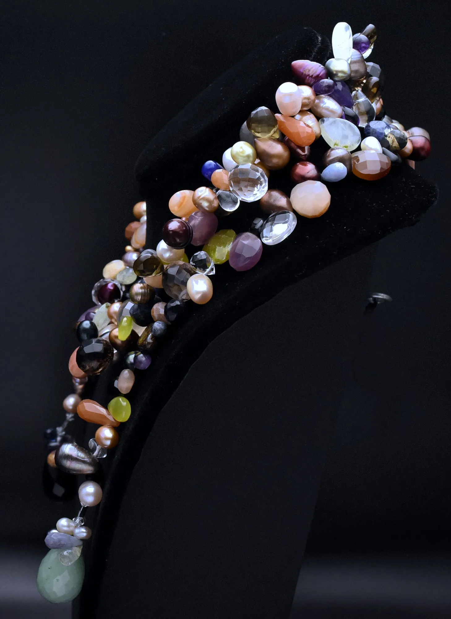 Gemstone Collection Drape Beaded Necklace - 52"