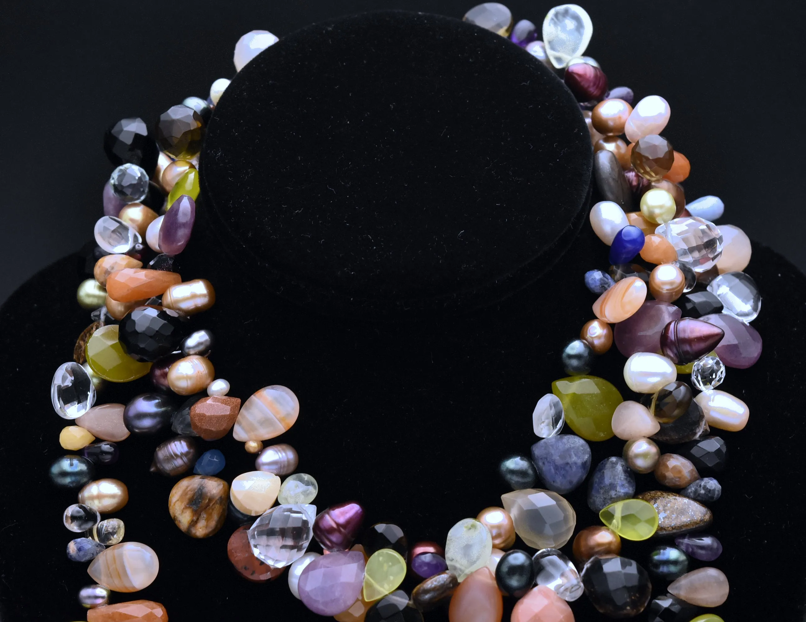 Gemstone Collection Drape Beaded Necklace - 52"