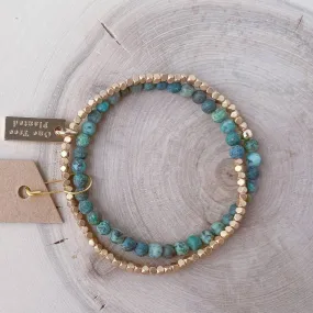 Gemstone Double Wrap Bracelet