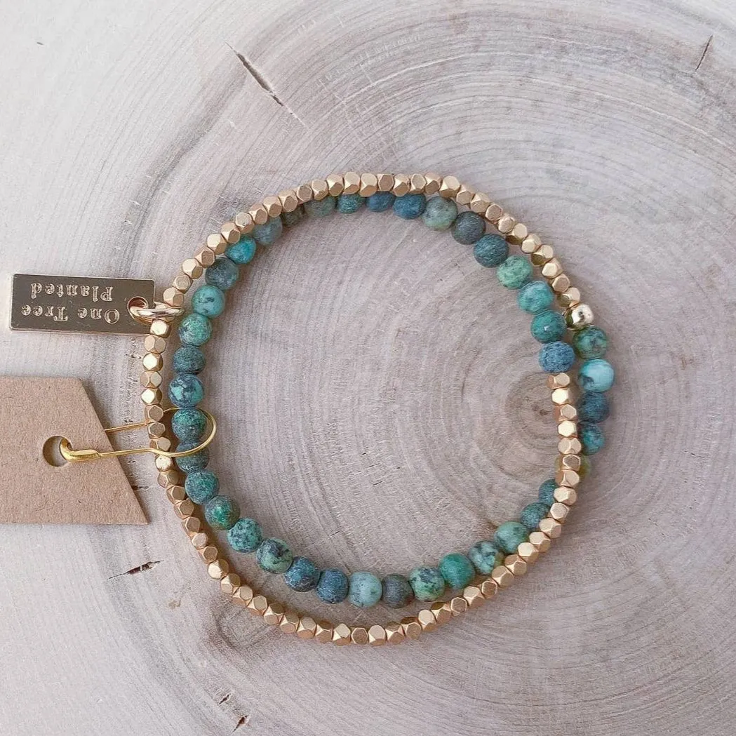 Gemstone Double Wrap Bracelet