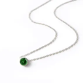 Gemstone Solitaire Necklace Emerald