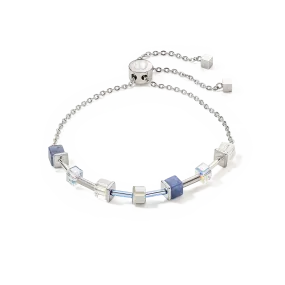 GeoCUBE® Precious & Slider Closure bracelet silver-blue