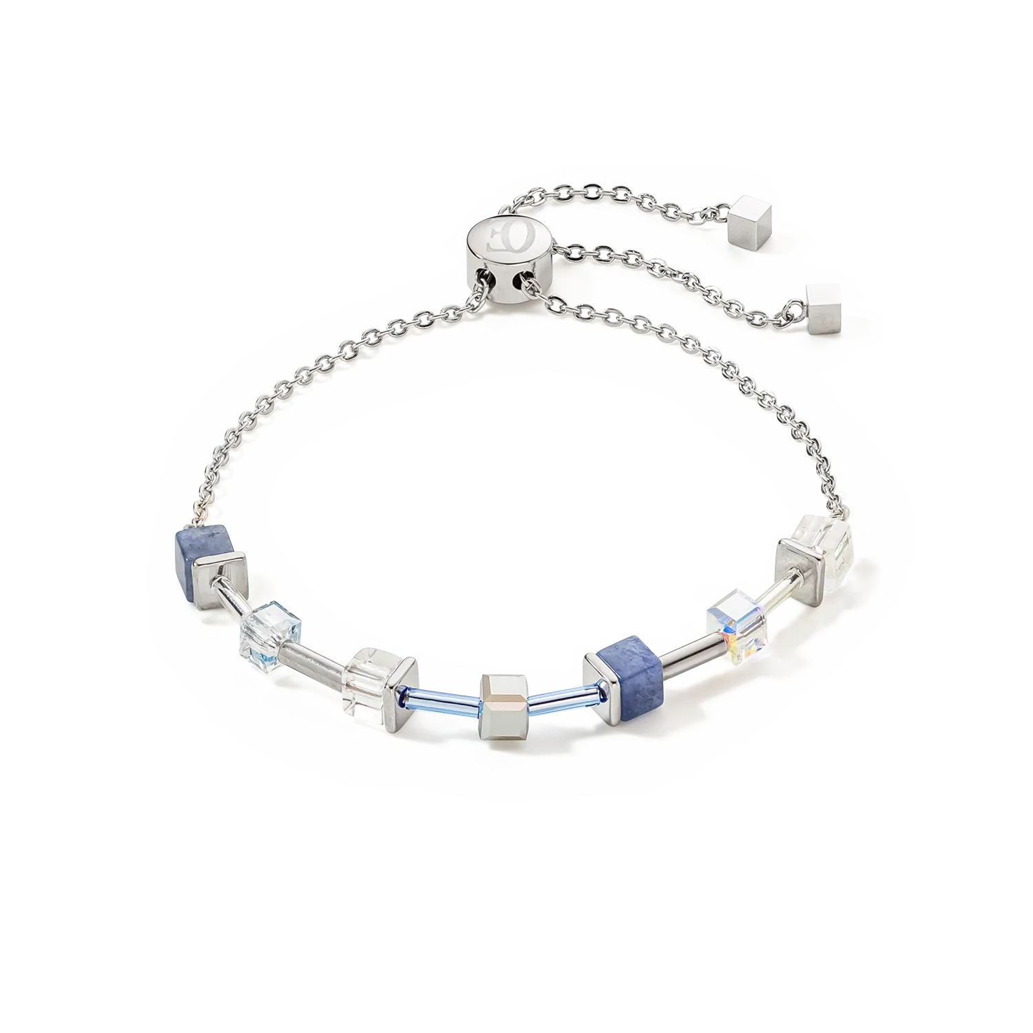 GeoCUBE® Precious & Slider Closure bracelet silver-blue