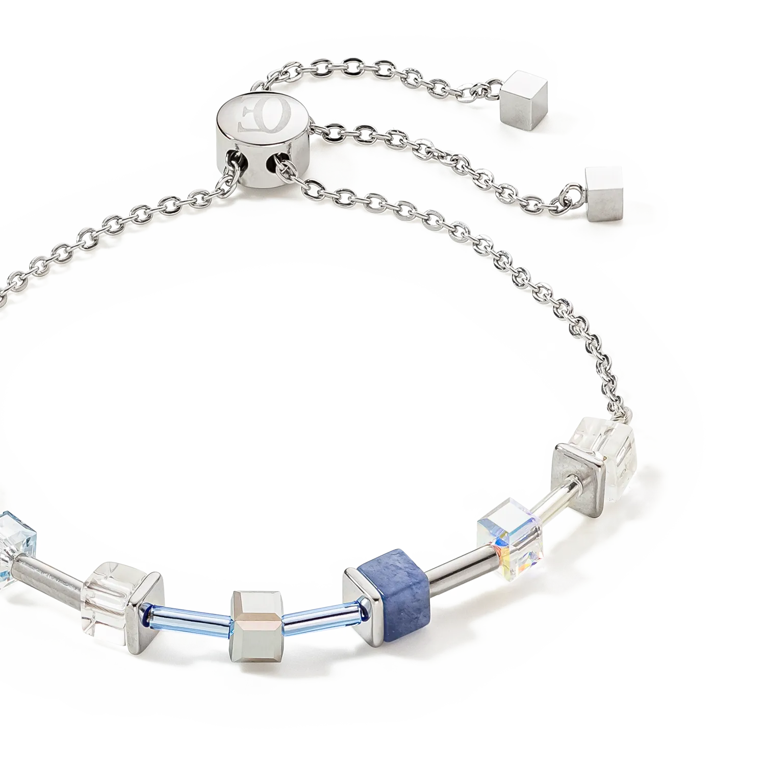 GeoCUBE® Precious & Slider Closure bracelet silver-blue