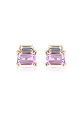 GEORGINI EMILIO WHITE RUBY CZ ROSE GOLD EARRINGS IE849P