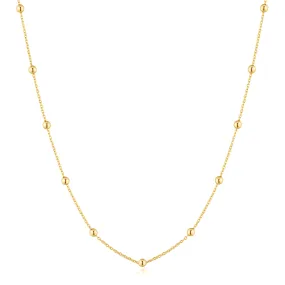 Gold Beaded Chain Necklace