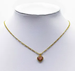 Gold Gemstone Heart Necklace