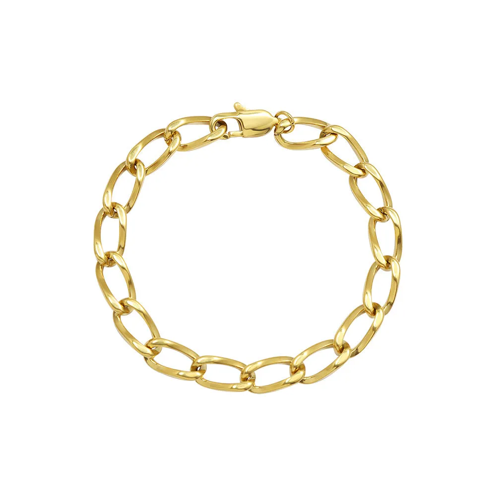 Gold Geometric Thick Chain Bracelet - Stylish Titanium Steel Design