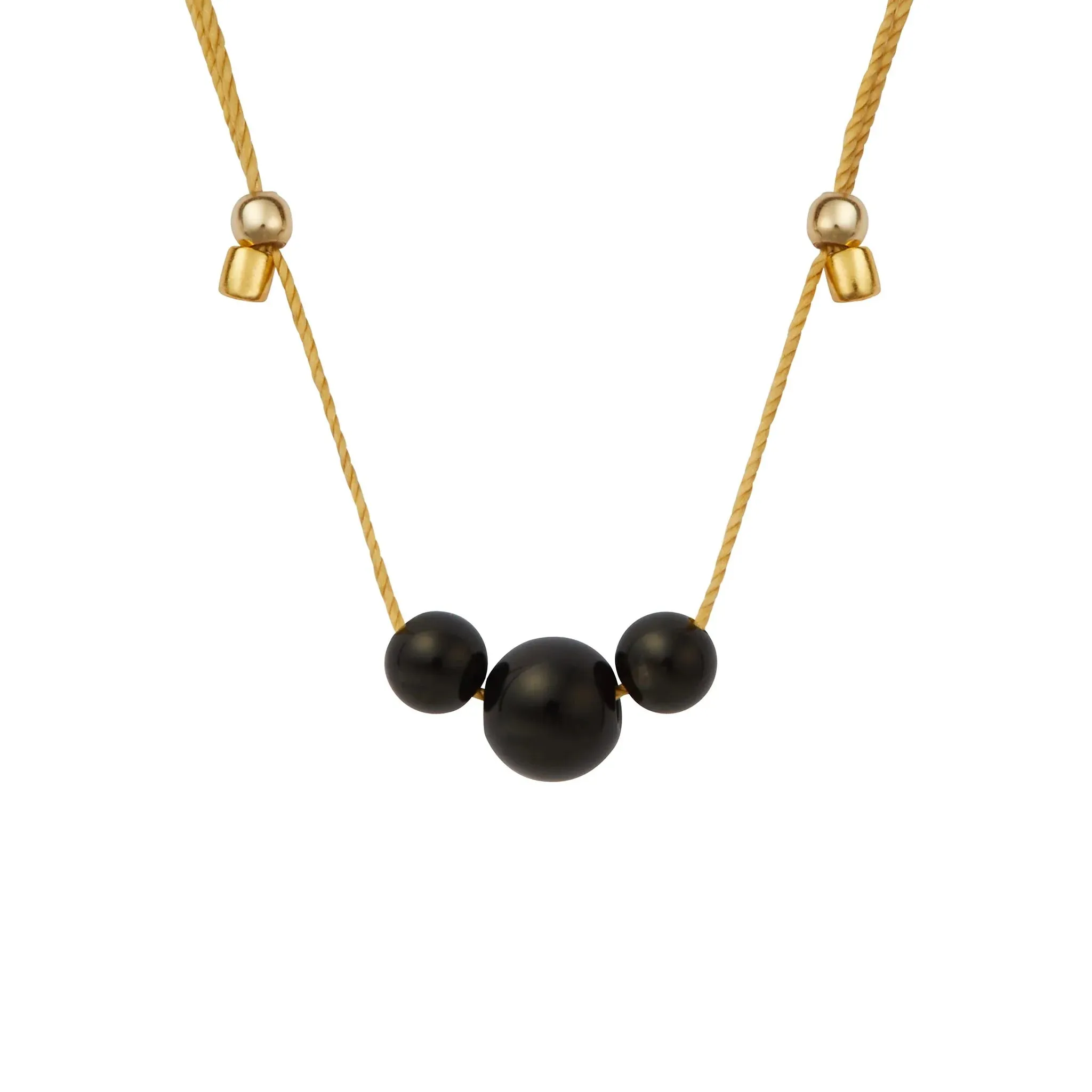 Gold Silk Gemstone Slider Necklace