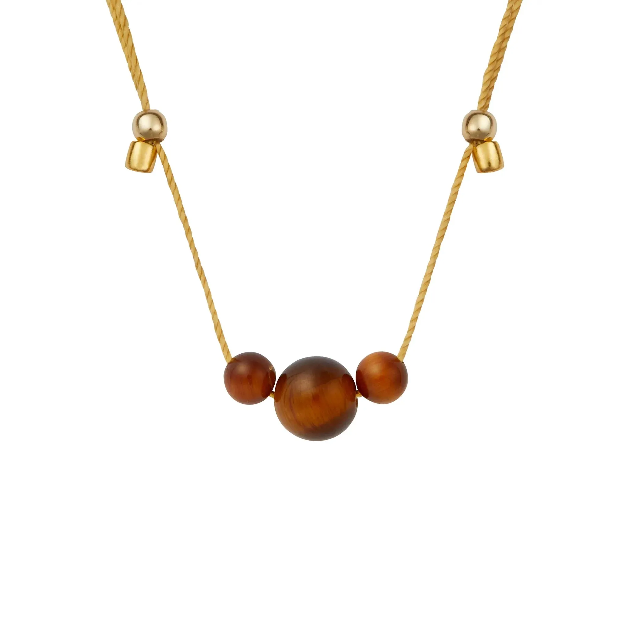 Gold Silk Gemstone Slider Necklace