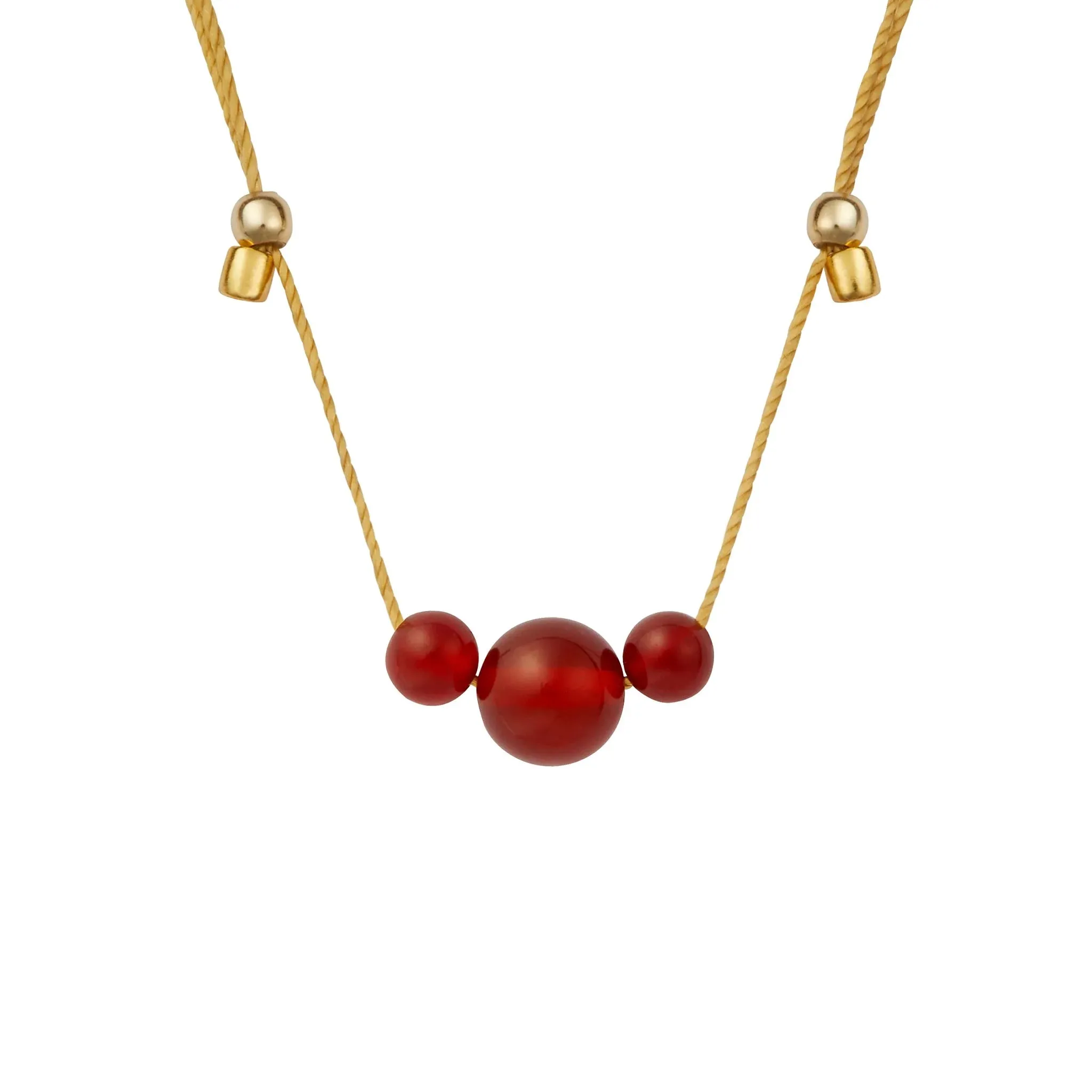 Gold Silk Gemstone Slider Necklace