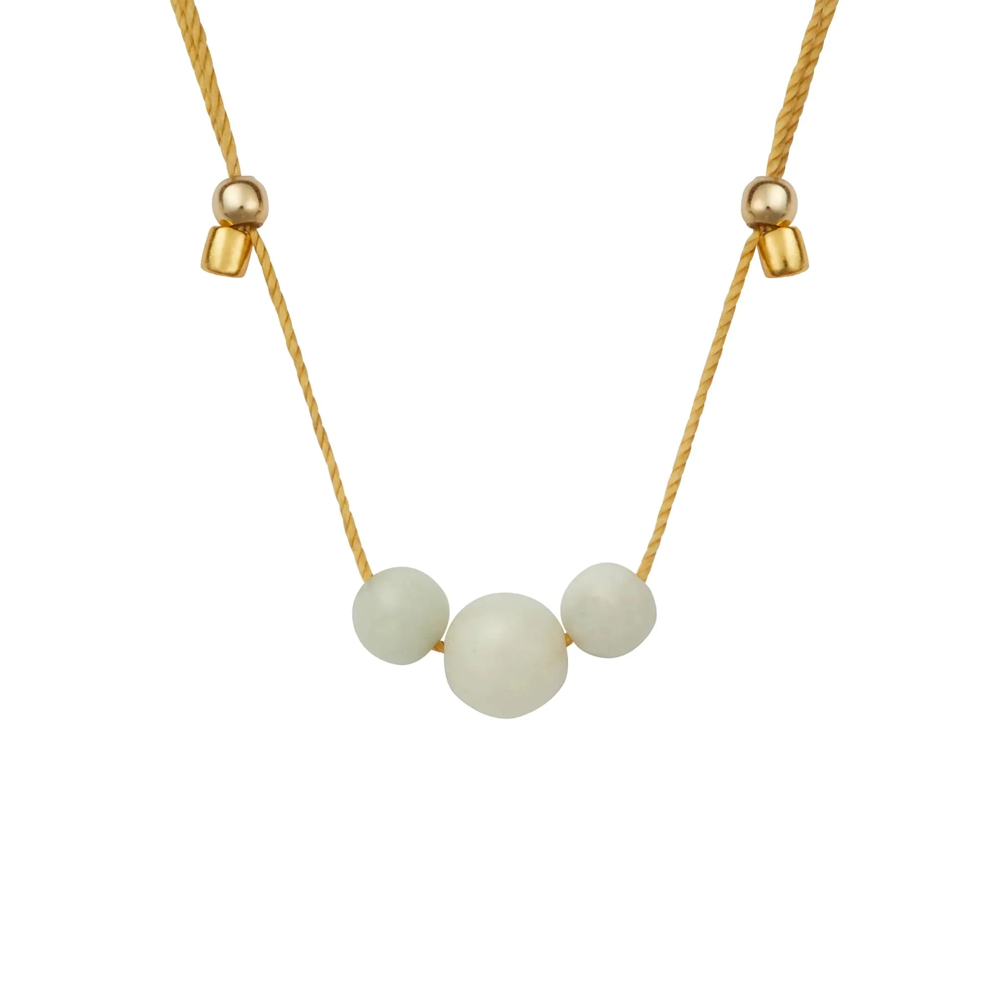 Gold Silk Gemstone Slider Necklace