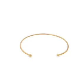 Gold/Rhodium Thin Ball Open Bangle