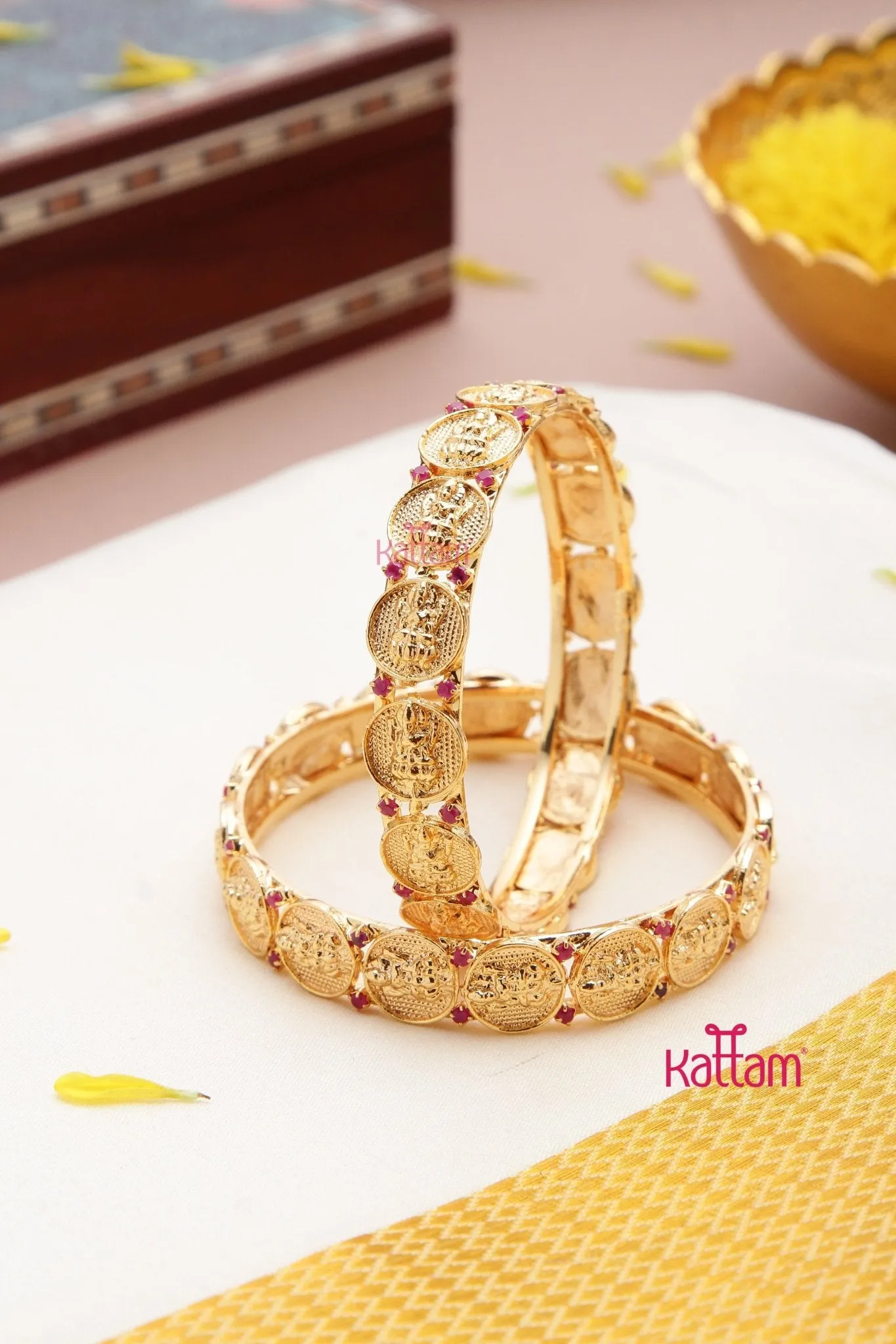 Goldtone Lakshmi Coin Bangle