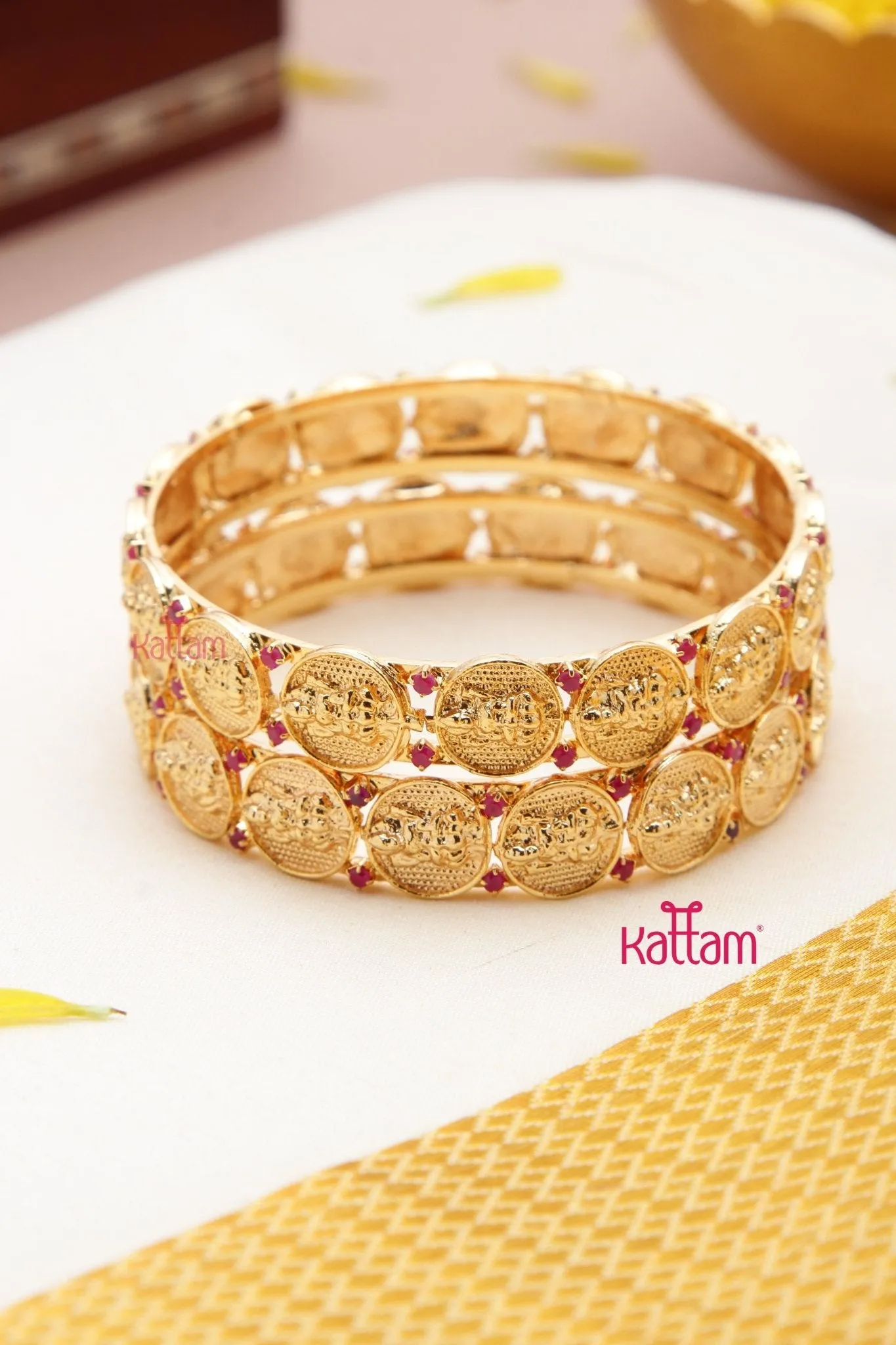 Goldtone Lakshmi Coin Bangle