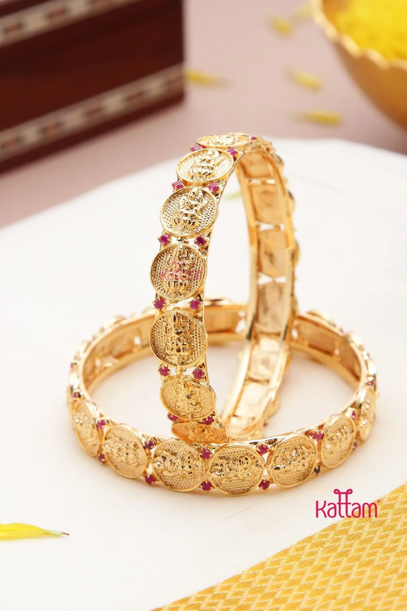 Goldtone Lakshmi Coin Bangle