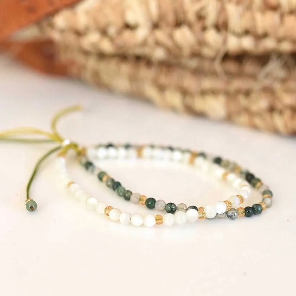 Green Agate Adjustable Gemstone Bracelet