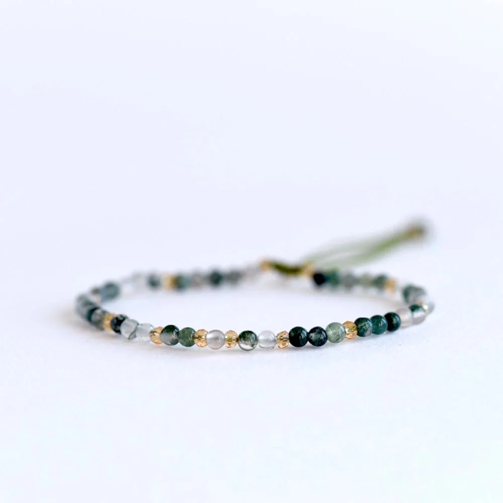 Green Agate Adjustable Gemstone Bracelet