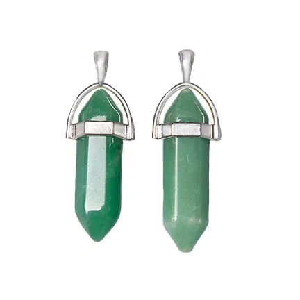 Green Aventurine Hexagon Point Necklace