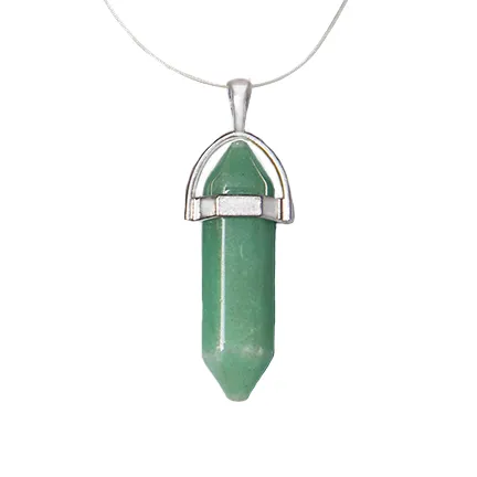 Green Aventurine Hexagon Point Necklace