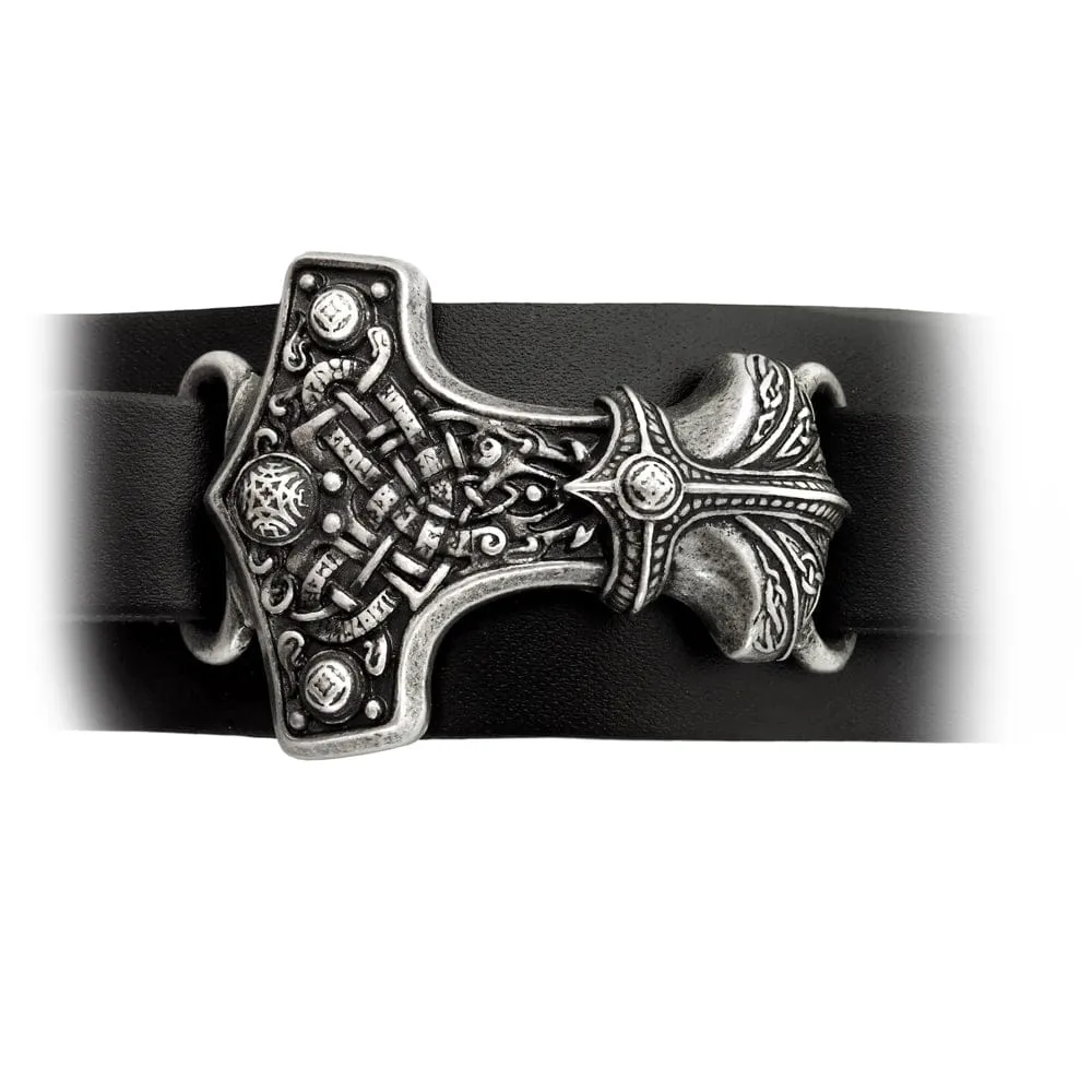 Hammer of Thor Adjustable Length Leather Bracelet