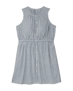 Hampton Sleeveless Shirt Dress | Navy / White