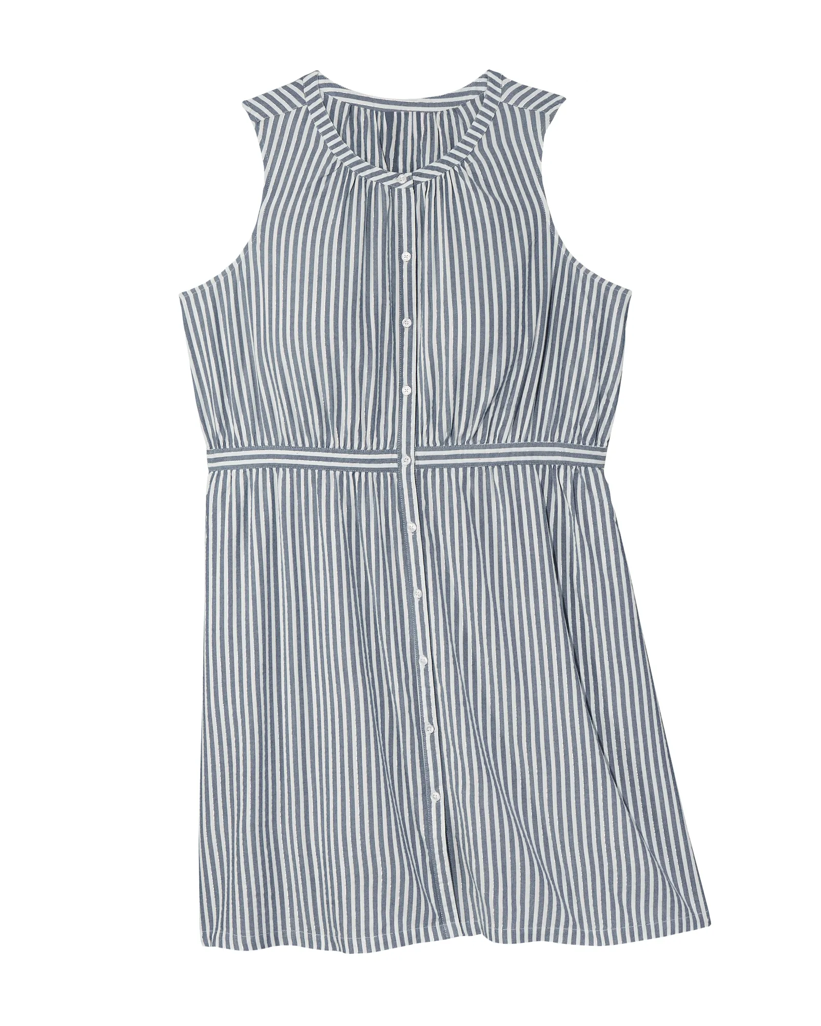 Hampton Sleeveless Shirt Dress | Navy / White