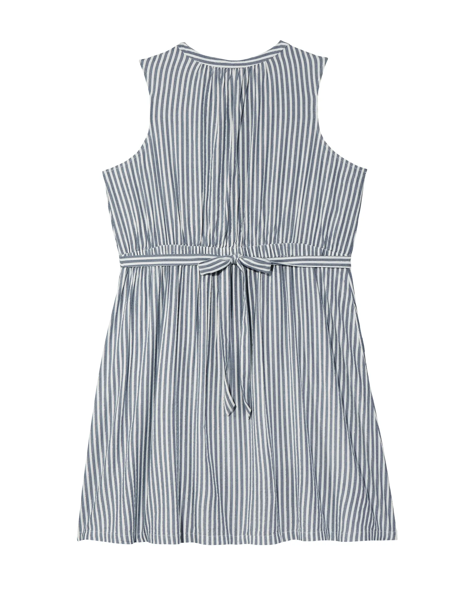 Hampton Sleeveless Shirt Dress | Navy / White