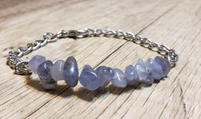 Hand Crafted All Natural Ionite Gemstone & Chain Adjustable to 8" Bracelet with Lobster Claw Clasp