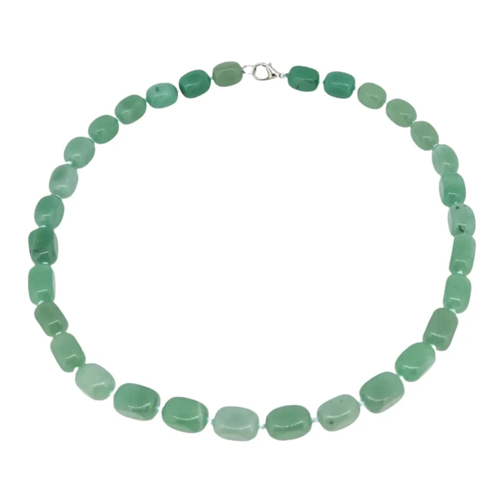 Handmade Women's Natural Green Aventurine Gemstone Beaded Necklace