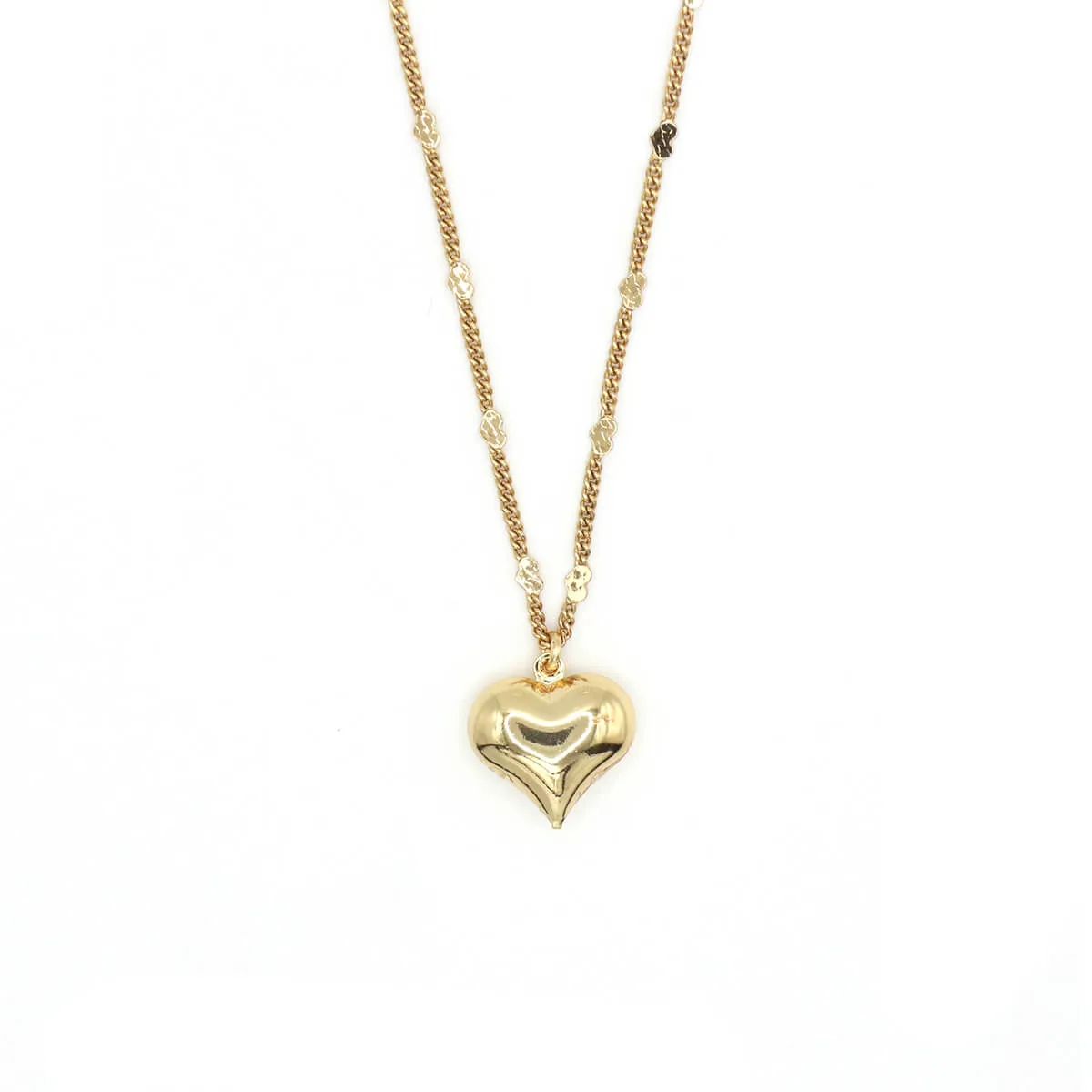 Heart Chain Necklace in 14K Gold