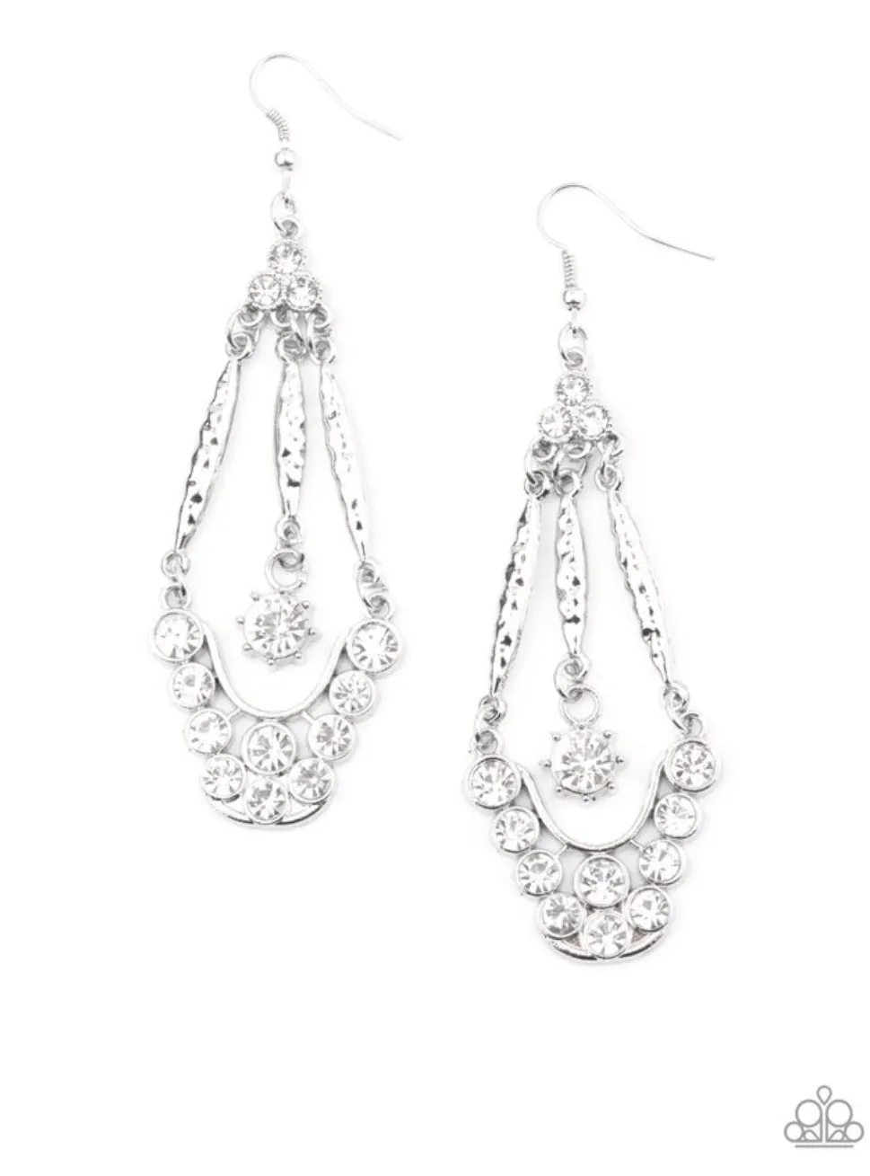 High Ranking Radiance - White Earrings - Paparazzi Accessories