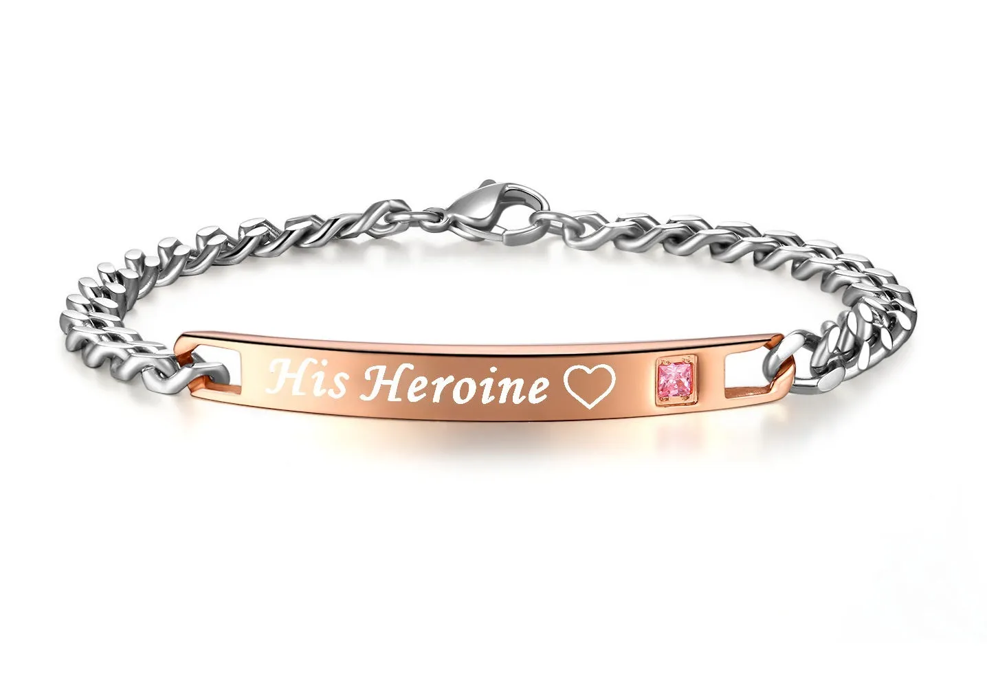 His & Hers Matching Set Hero and Heroine Couple Bracelets, Valentine, Anniversary, Wedding, Promise, Engagement Gift