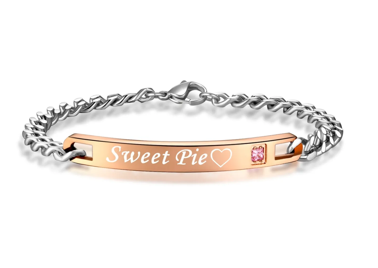 His & Hers Matching Set Sweet Pie Honey Pie Couple Bracelets, Valentine, Anniversary, Wedding, Promise, Engagement Gift