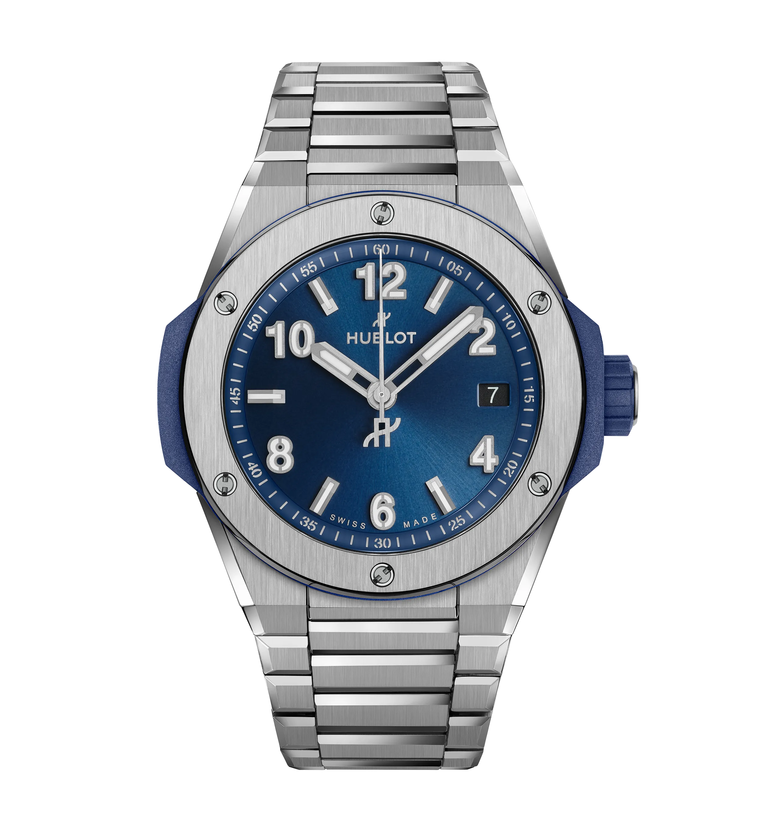 Hublot Big Bang Integrated Time Only Titanium Blue, 38mm with Titanium Bracelet