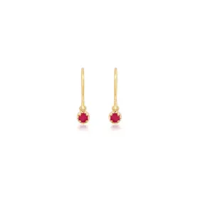 Illusion Set Ruby Drop Earrings