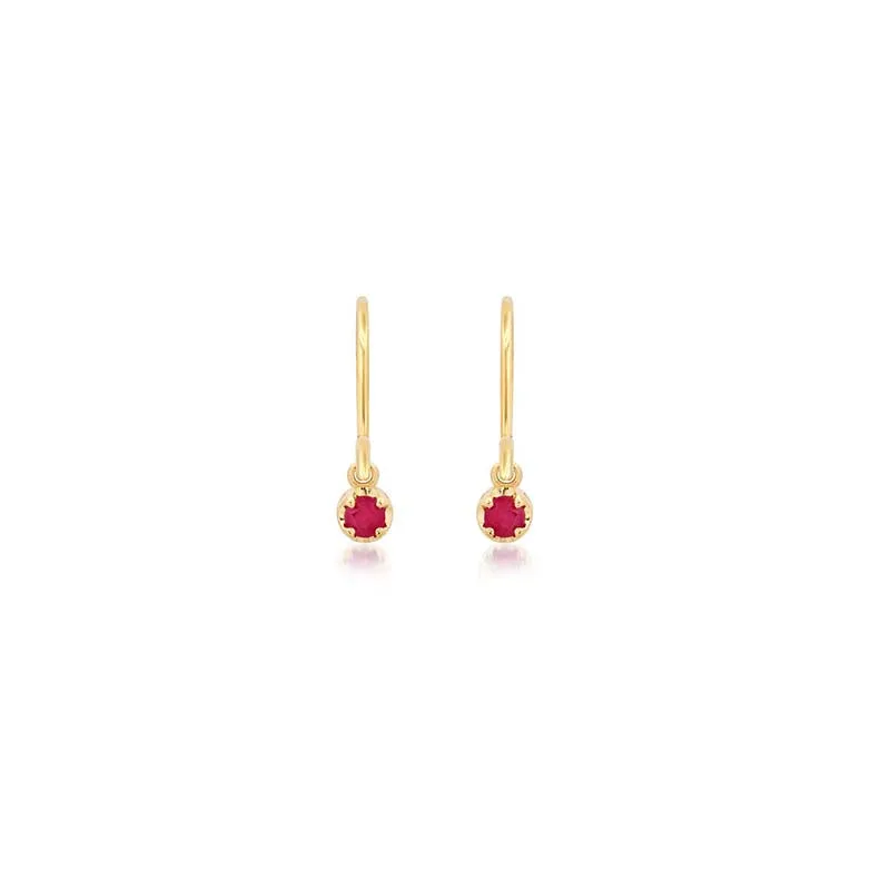 Illusion Set Ruby Drop Earrings