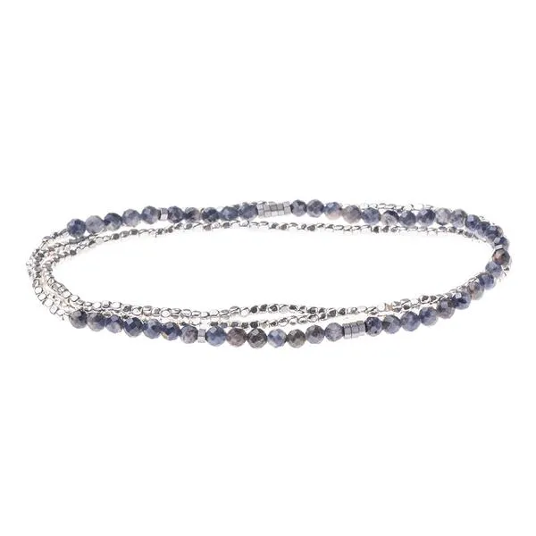 Iolite & Sunstone Silver Delicate Wrap