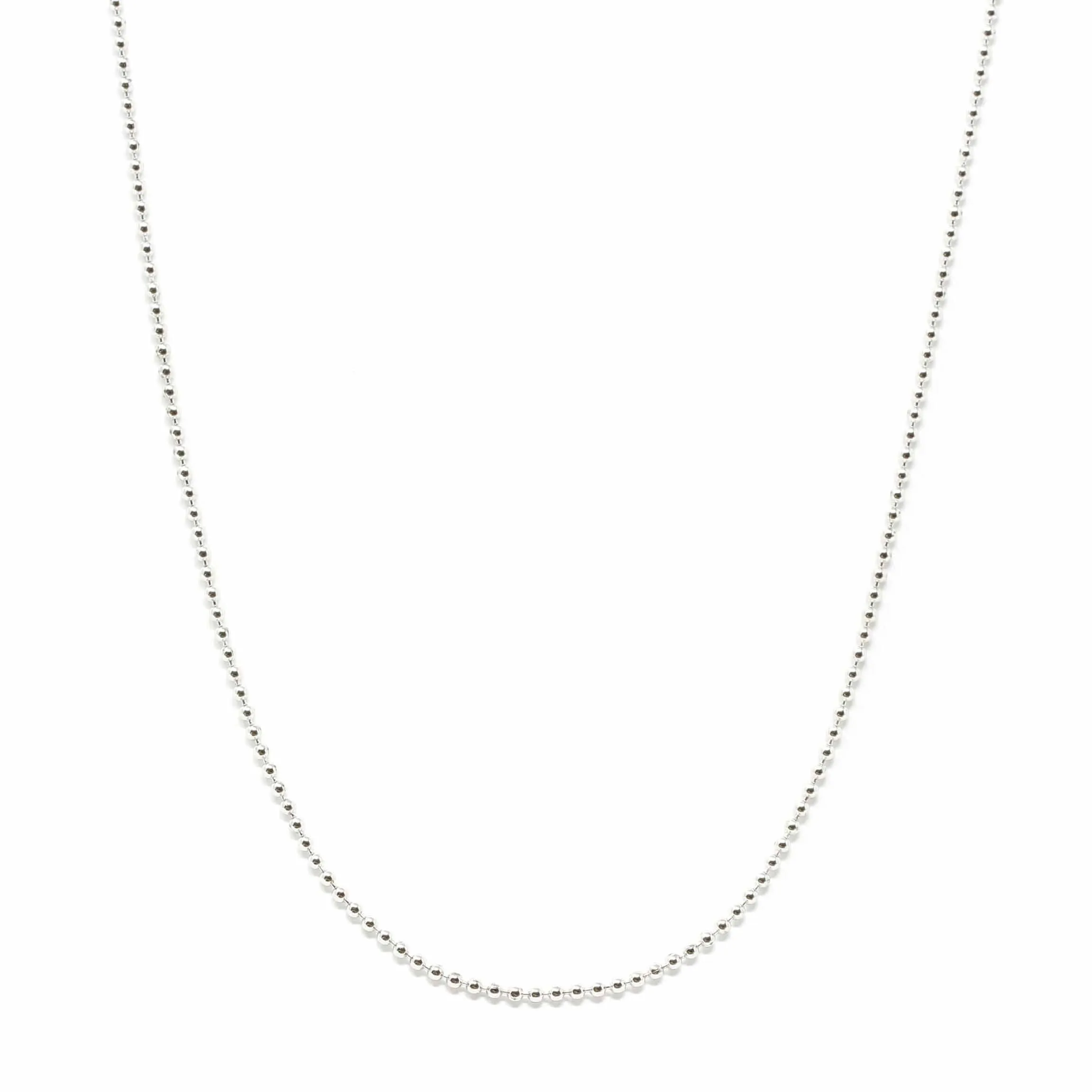 Italian Sterling Silver Bead Chain 18 inch