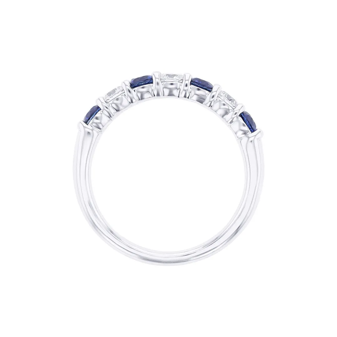 Jasmine Blue Sapphire and Diamond Wedding Ring