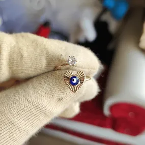 Jewelestia Gold Evil Eye Ring