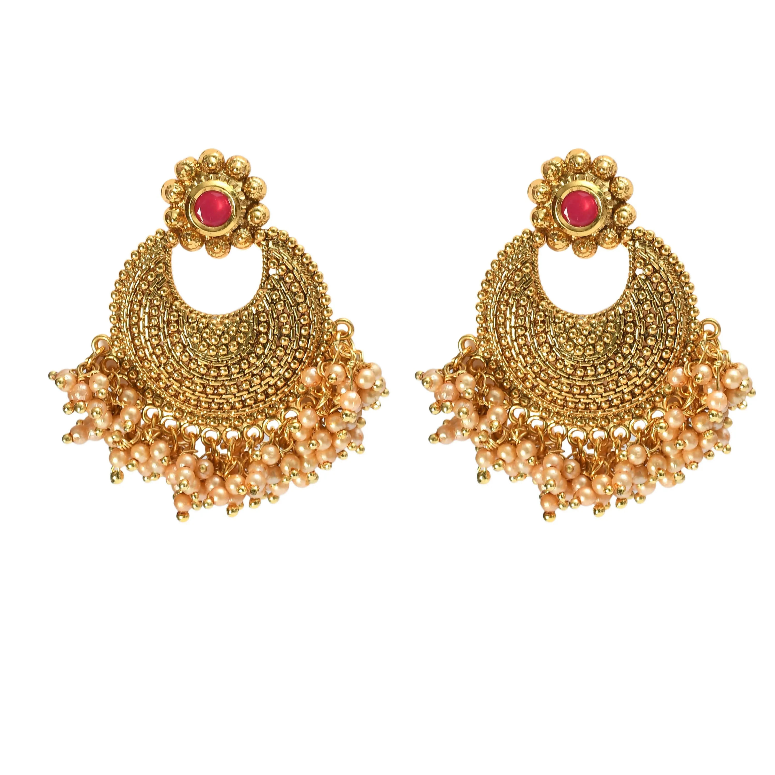 Johar Kamal Gold-Plated Designer Choker Set with Earrings Jkms_166