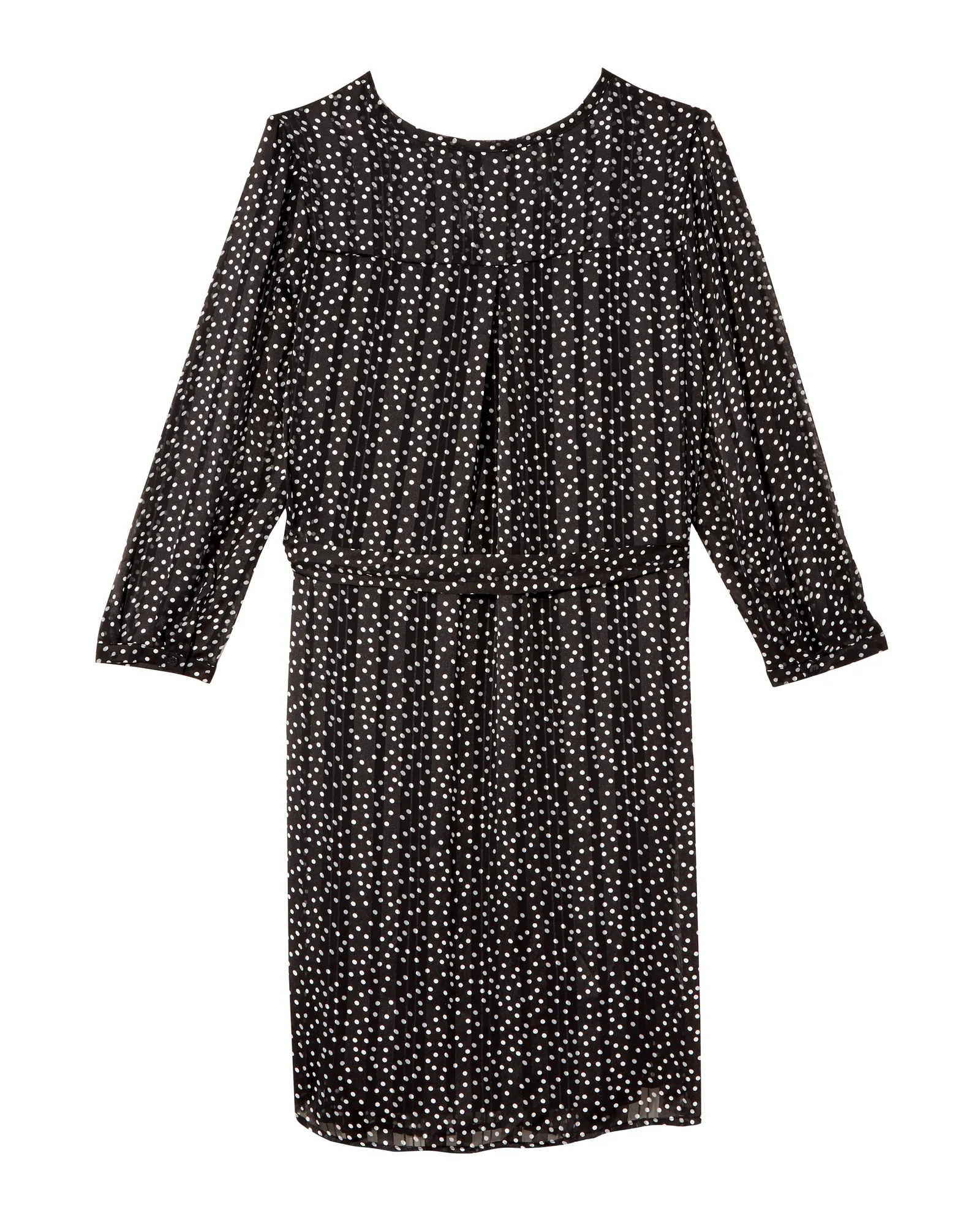 Jules 3/4 Sleeve Textures Shirt Dress | Black / White