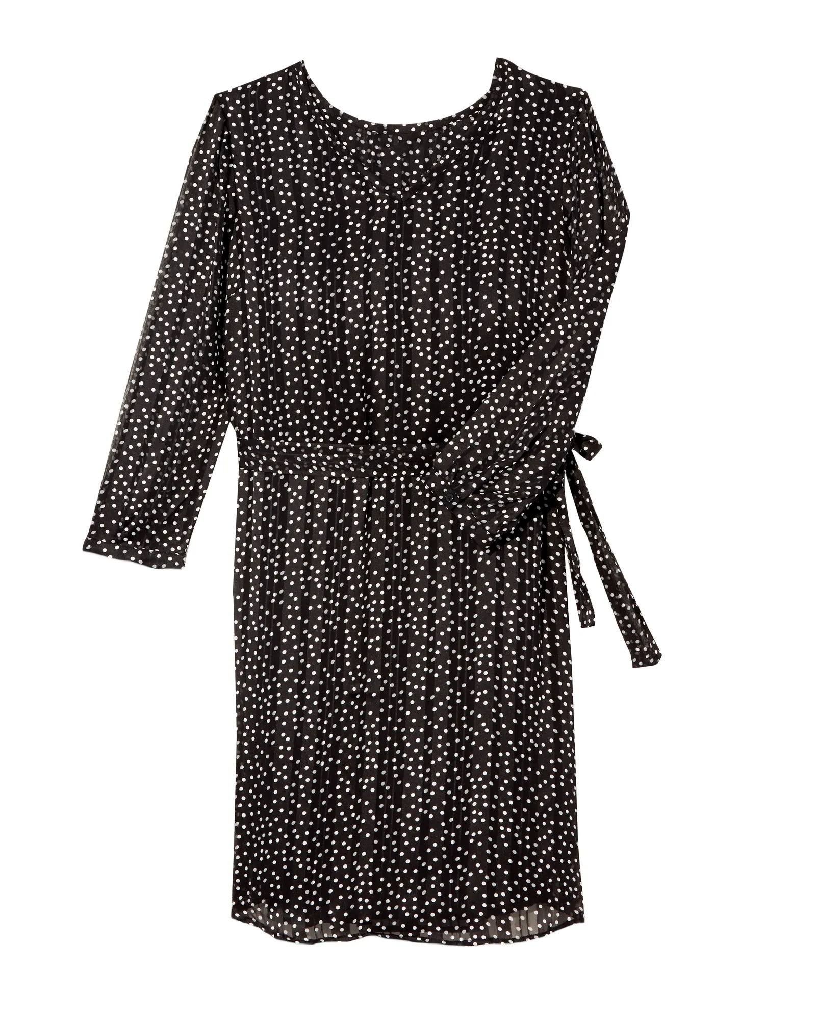 Jules 3/4 Sleeve Textures Shirt Dress | Black / White